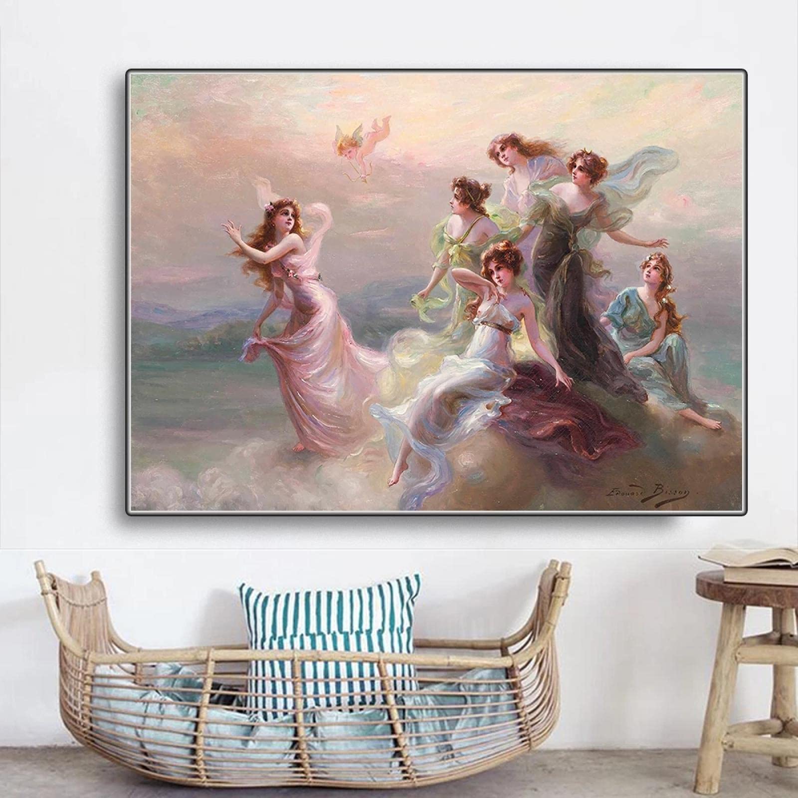 Amazon.co.jp: ニンフのダンス キャンバス絵画 クラシックフィギュア